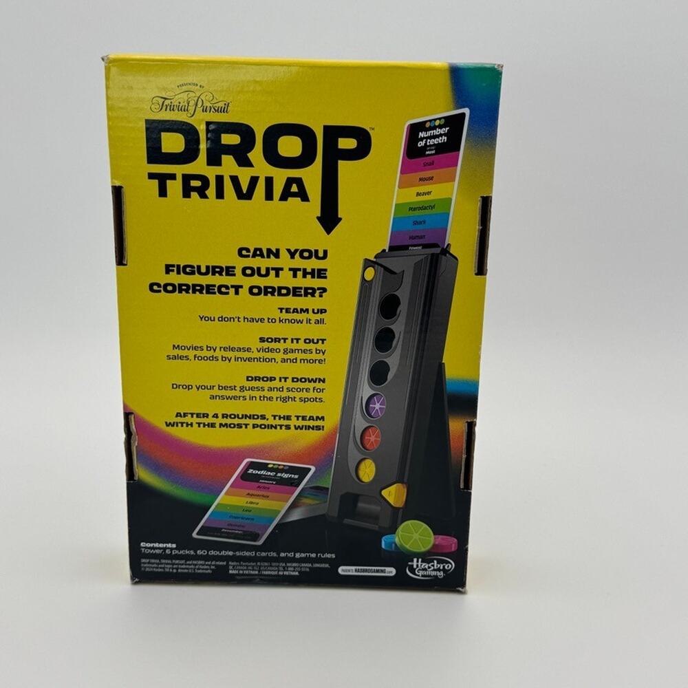 Hasbro Drop Trivia Electronic Board Game Trivial Pursuit Family Party Game NEW - Picture 4 of 7